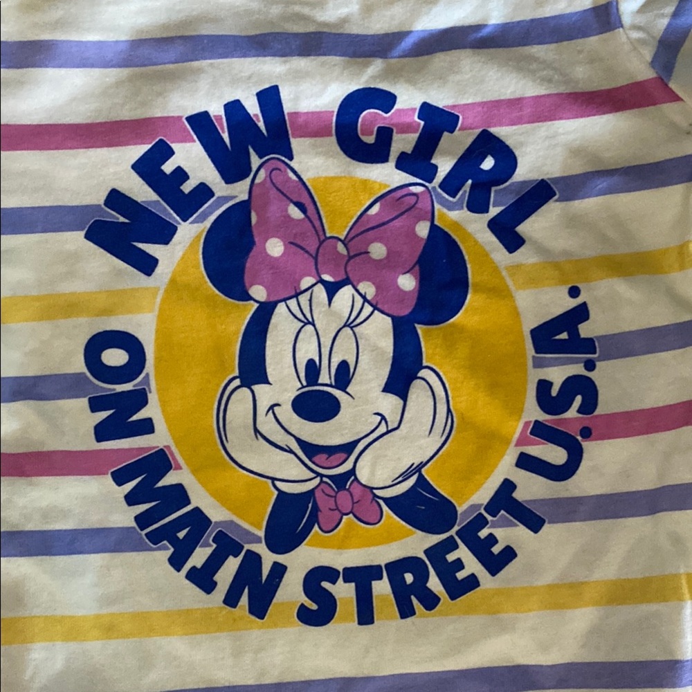Striped Minnie Mouse Graphic onesie